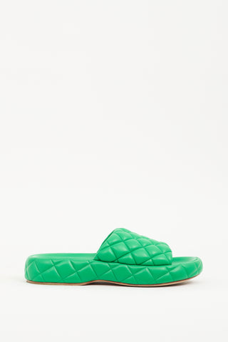 Bottega Veneta Green Leather Padded Sandal