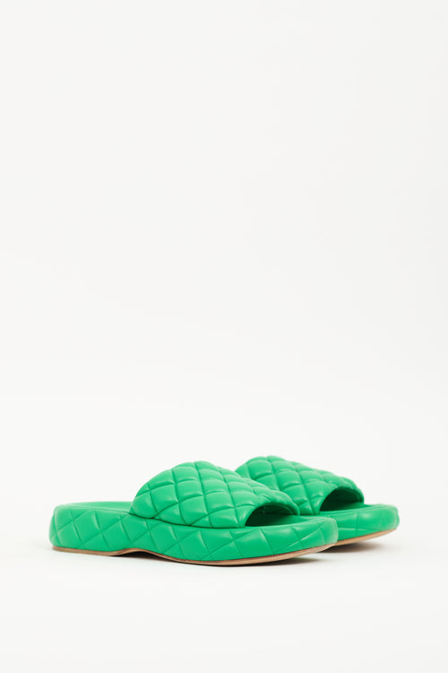 Bottega Veneta Green Leather Padded Sandal