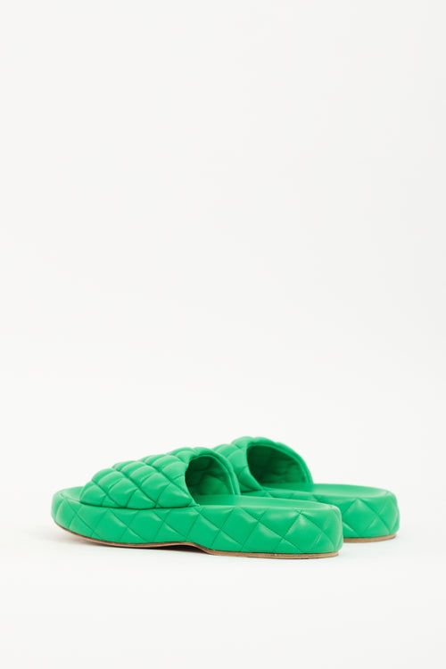 Bottega Veneta Green Leather Padded Sandal