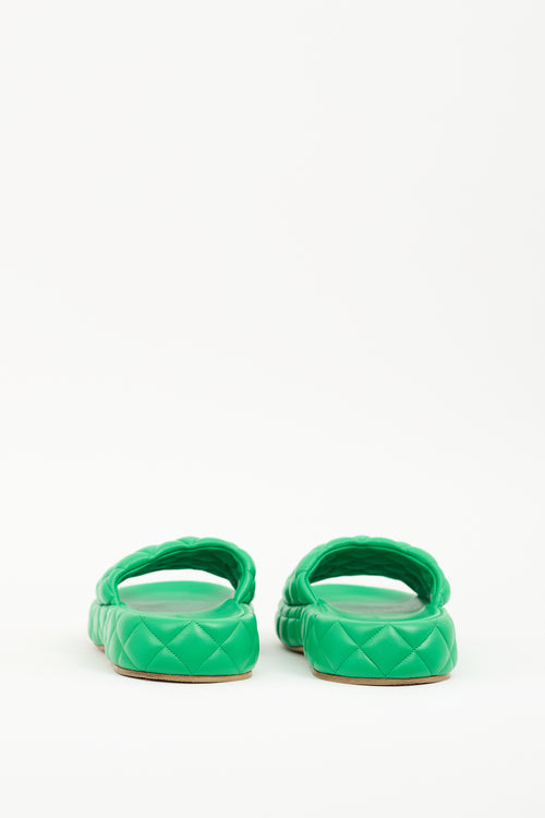 Bottega Veneta Green Leather Padded Sandal