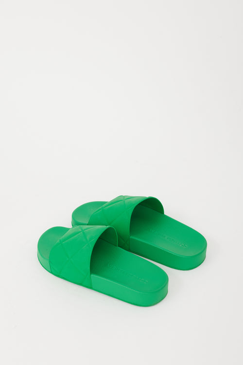 Bottega Veneta Green Rubber Slide