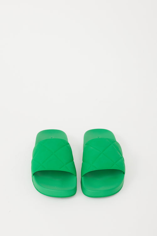 Bottega Veneta Green Rubber Slide