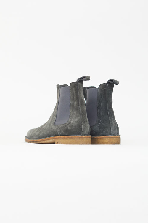 Bottega Veneta Grey Suede Chelsea Boot