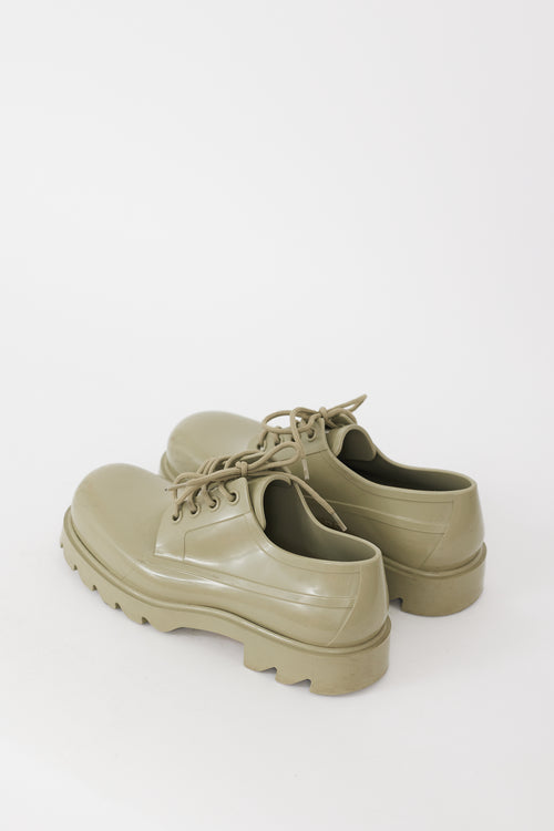 Bottega Veneta Khaki Green Rubber Stride Derby