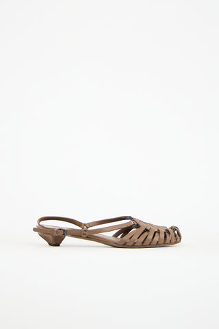 Bottega Veneta Leather Intrecciato Slingback Sandal