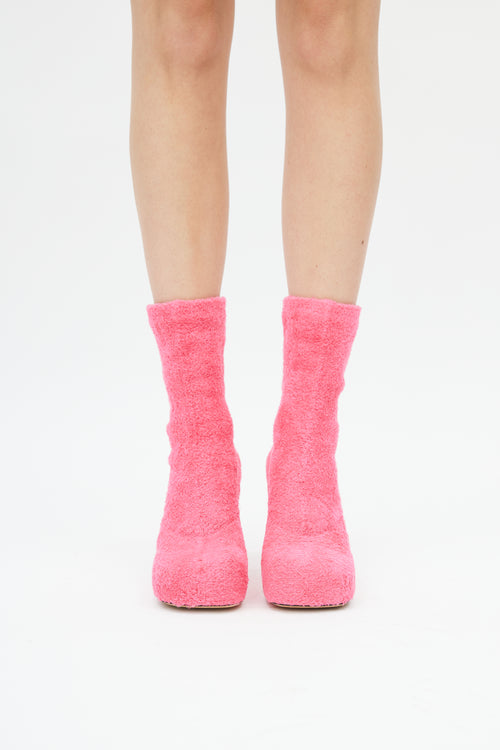 Bottega Veneta Pink Terry The Bold Platform Boot