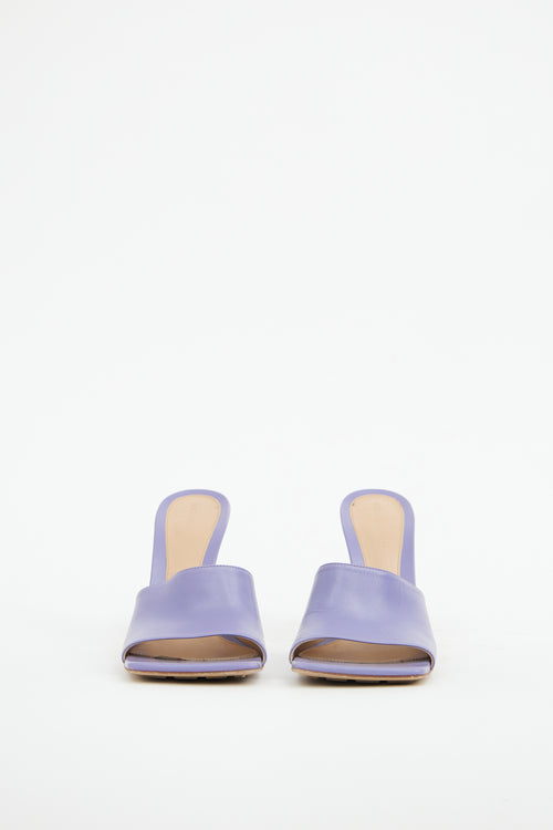 Bottega Veneta Purple Leather Stretch Mule