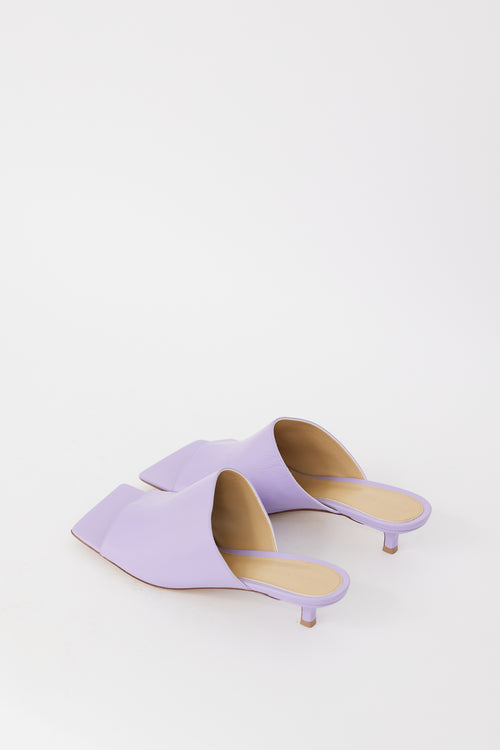 Bottega Veneta Purple Leather Stretch Mule