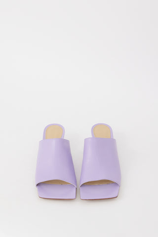 Bottega Veneta Purple Leather Stretch Mule