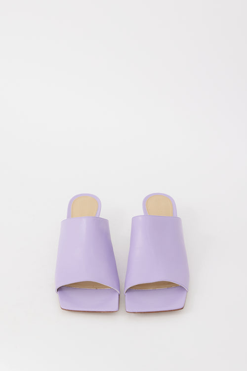 Bottega Veneta Purple Leather Stretch Mule