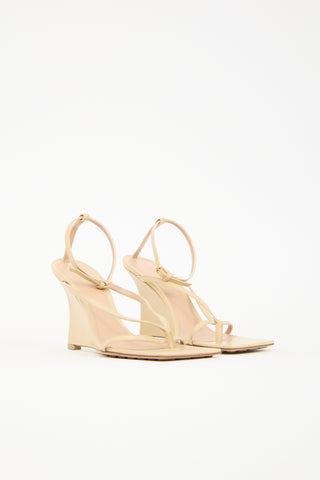 Bottega Veneta Leather Lounge Wedge Sandal