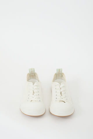 Bottega Veneta White Canvas Vulcan Sneaker