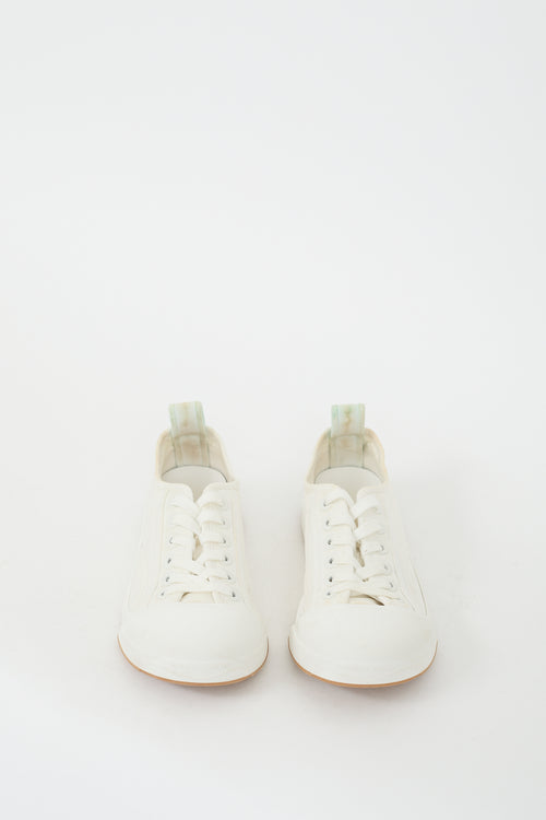 Bottega Veneta White Canvas Vulcan Sneaker