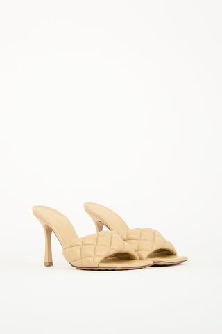 Bottega Veneta Beige Leather Padded Stretch Mule