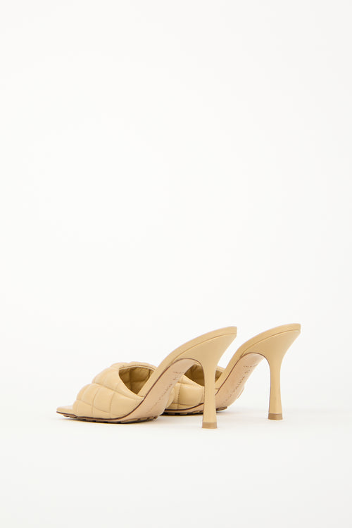 Bottega Veneta Beige Leather Padded Stretch Mule