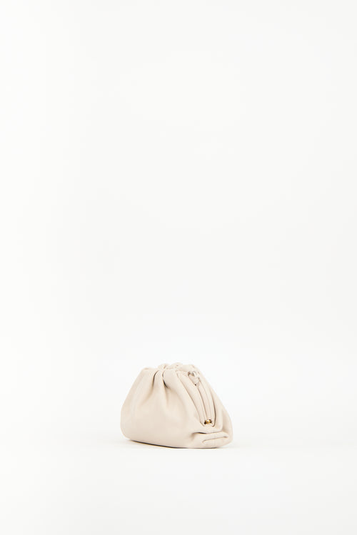 Bottega Veneta Beige Leather Mini Pouch Bag