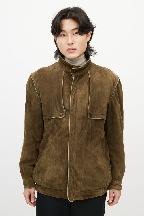 Breco
s Green Suede Bomber Jacket