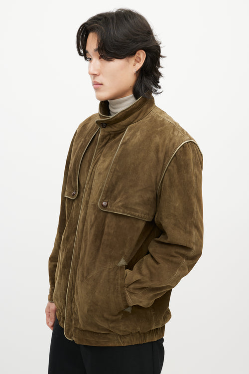 Breco
s Green Suede Bomber Jacket