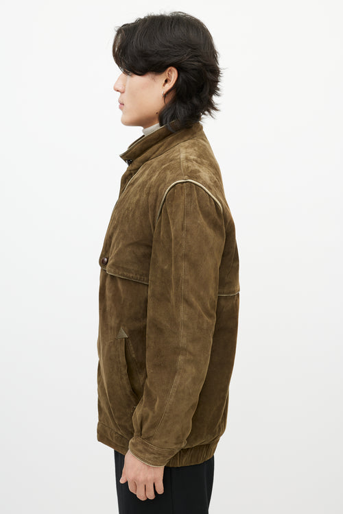 Breco
s Green Suede Bomber Jacket