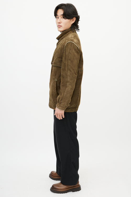 Breco
s Green Suede Bomber Jacket