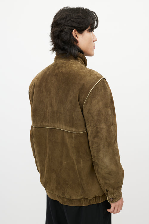 Breco
s Green Suede Bomber Jacket