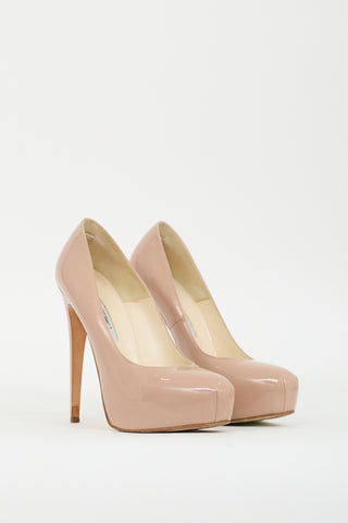 Brian Atwood Pink Patent Platform Pump