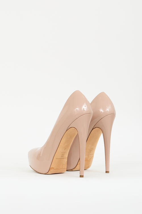 Brian Atwood Pink Patent Platform Pump