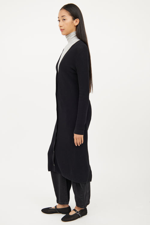 Brochu Walker Black Ribbed Long Cardigan