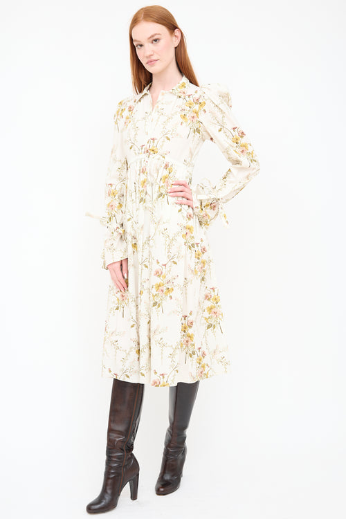 Brock Collection Cream 
Multi Floral Maxi Dress