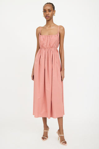 A Bronze Age Pink Gathered Maxi Dress