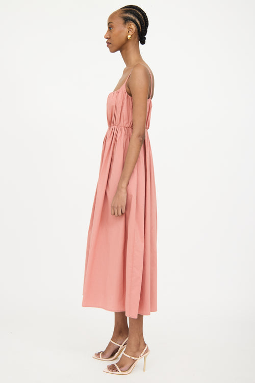 A Bronze Age Pink Gathered Maxi Dress