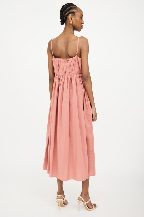 A Bronze Age Pink Gathered Maxi Dress