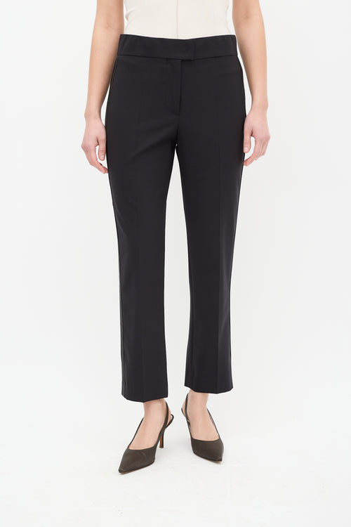 Brunello Cucinelli Black Wool 
Nylon Monili Stripe Trouser