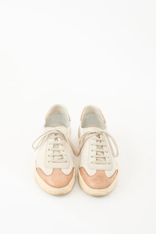 Brunello Cucinelli Beige 
Brown Lace Up Sneaker