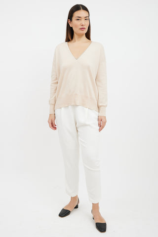 Brunello Cucinelli Beige Cashmere Monili Sweater