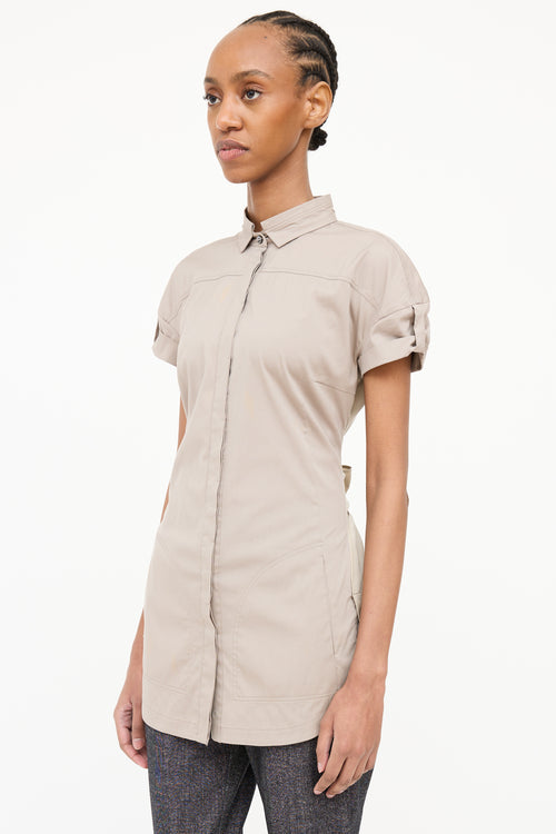 Brunello Cucinelli Button Short Sleeve Top