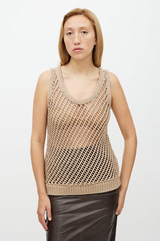 Brunello Cucinelli Beige Crocheted Vest