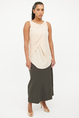 Brunello Cucinelli Beige Draped Top