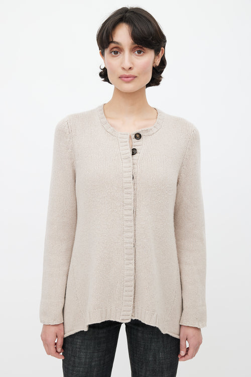 Brunello Cucinelli Beige Cashmere Cardigan