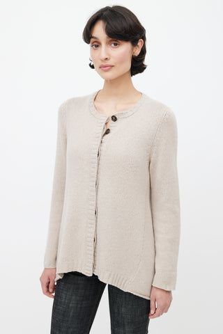 Brunello Cucinelli Beige Cashmere Cardigan