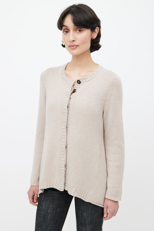 Brunello Cucinelli Beige Cashmere Cardigan