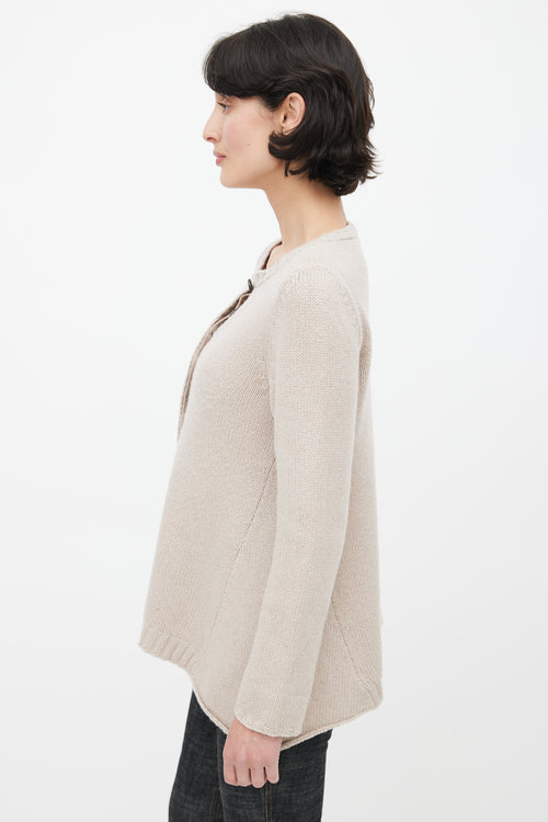 Brunello Cucinelli Beige Cashmere Cardigan