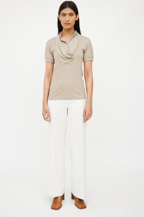 Brunello Cucinelli Beige Layered Monili Polo Top