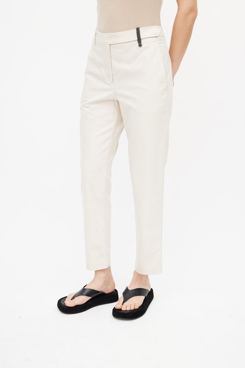 Brunello Cucinelli Beige Monili Embellished Trouser