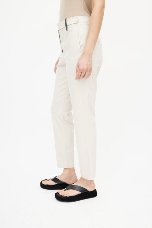 Brunello Cucinelli Beige Monili Embellished Trouser