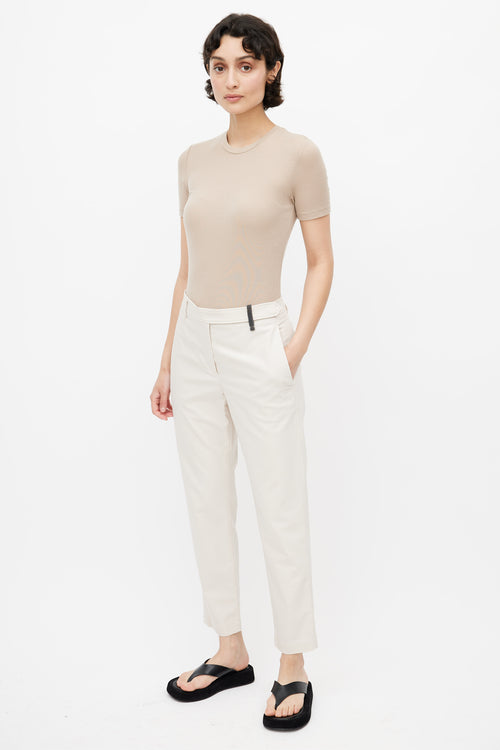 Brunello Cucinelli Beige Monili Embellished Trouser