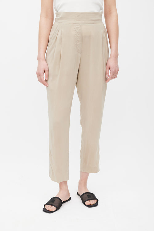 Brunello Cucinelli Beige Monilli Silk Trouser