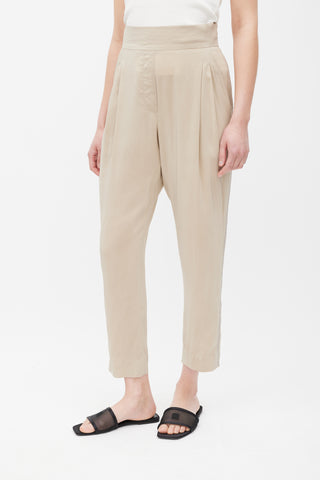 Brunello Cucinelli Beige Monilli Silk Trouser