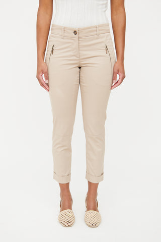 Brunello Cucinelli Beige Cuffed Pant