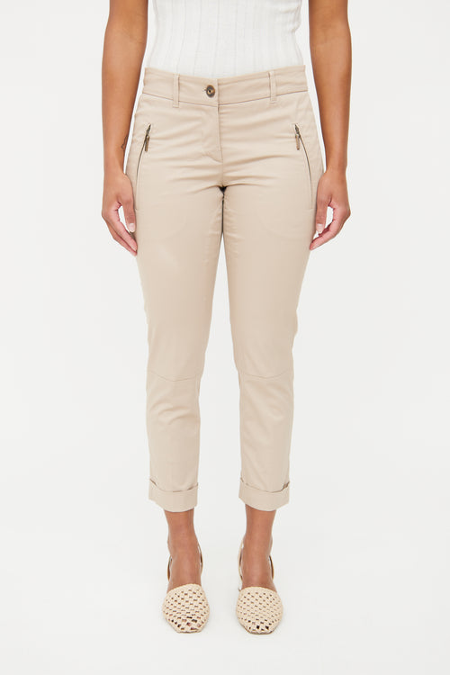 Brunello Cucinelli Beige Cuffed Pant